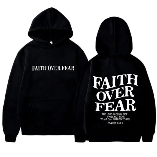 FAITH OVER FEAR Print Hoodies for Men/Women