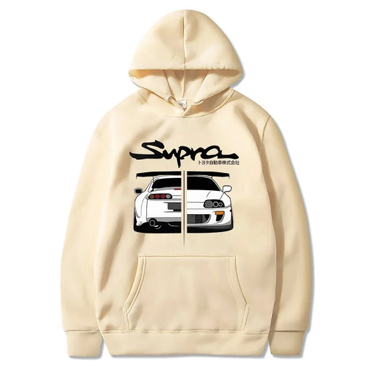 Initial D Supra Hoodies For Men And Women, Manga Print Loose Casual Sweatshirt