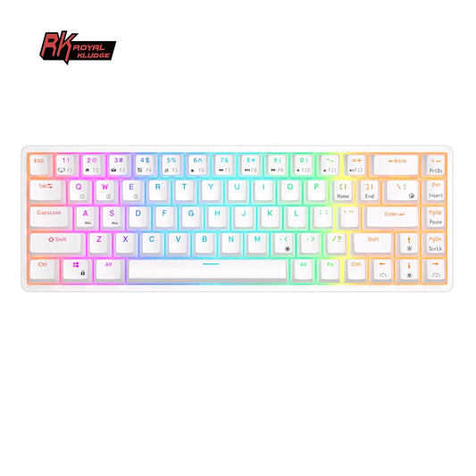 60% RK Royal Kludge RK837 Mechancial Keyboard 68 Keys Compact 2.4G Wireless Bluetooth Gamer Keyboard RGB Backlight Hot Swappable